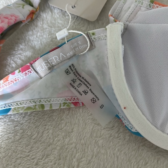 Musera Floral Bikini Top with Blue and Green Accents - Picture 6 of 7